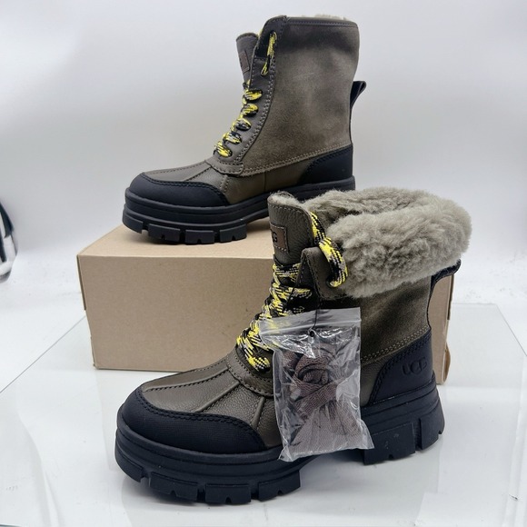 Ugg Ashton Addie Slate Platform Waterproof Combat Boots Women's US 5.5 NEW - Picture 2 of 14